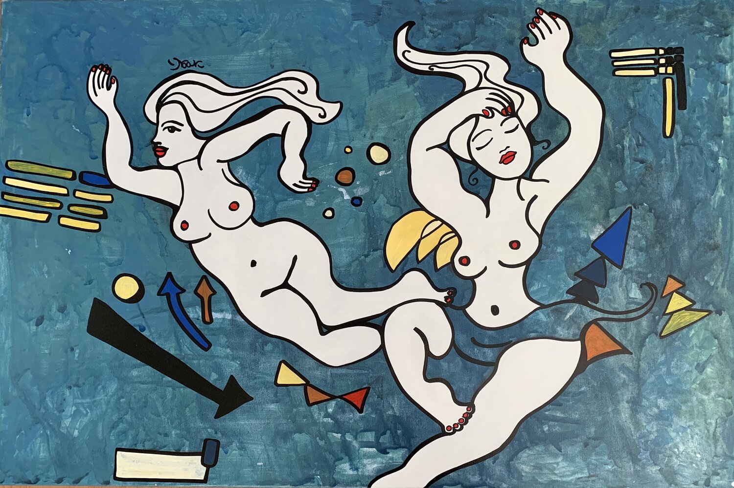 Kandinsky Naiads Anouck Jourdaa Original painting for sale
