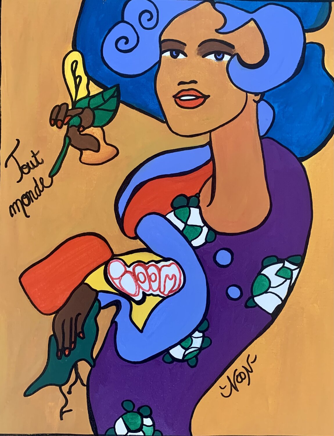 Tout-Monde Anouck Jourdaa Original painting for sale