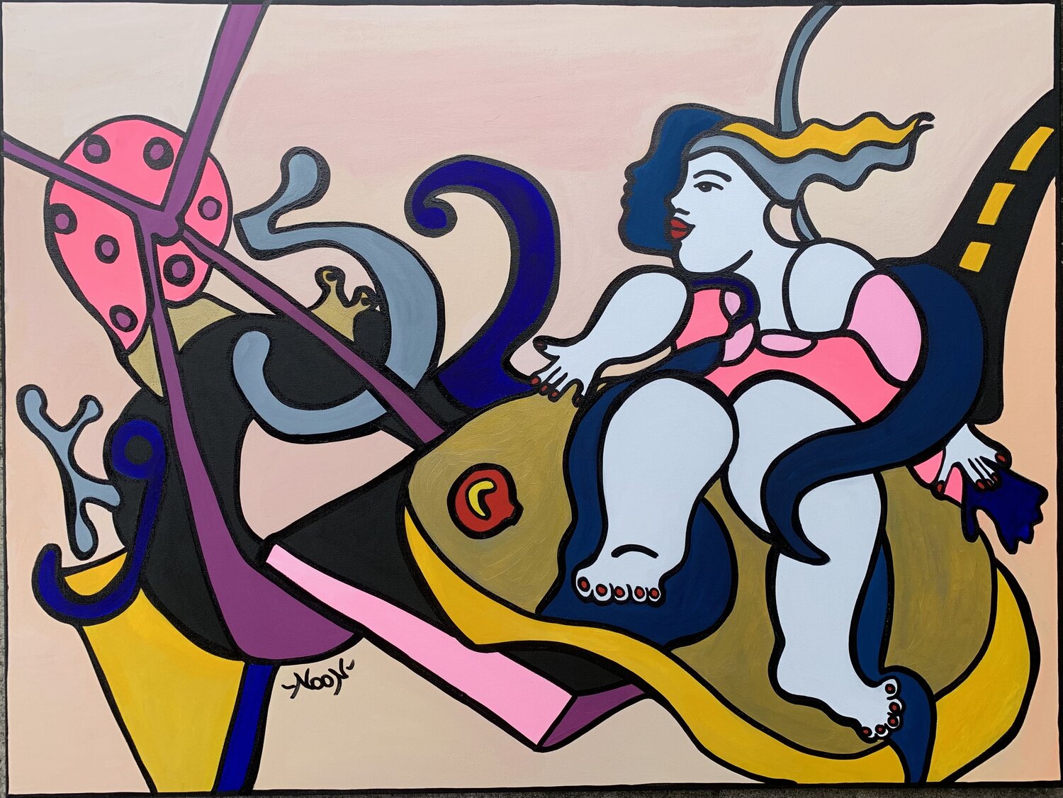 Snail Scale, Francis Bacon Tribute Anouck Jourdaa Original painting for sale