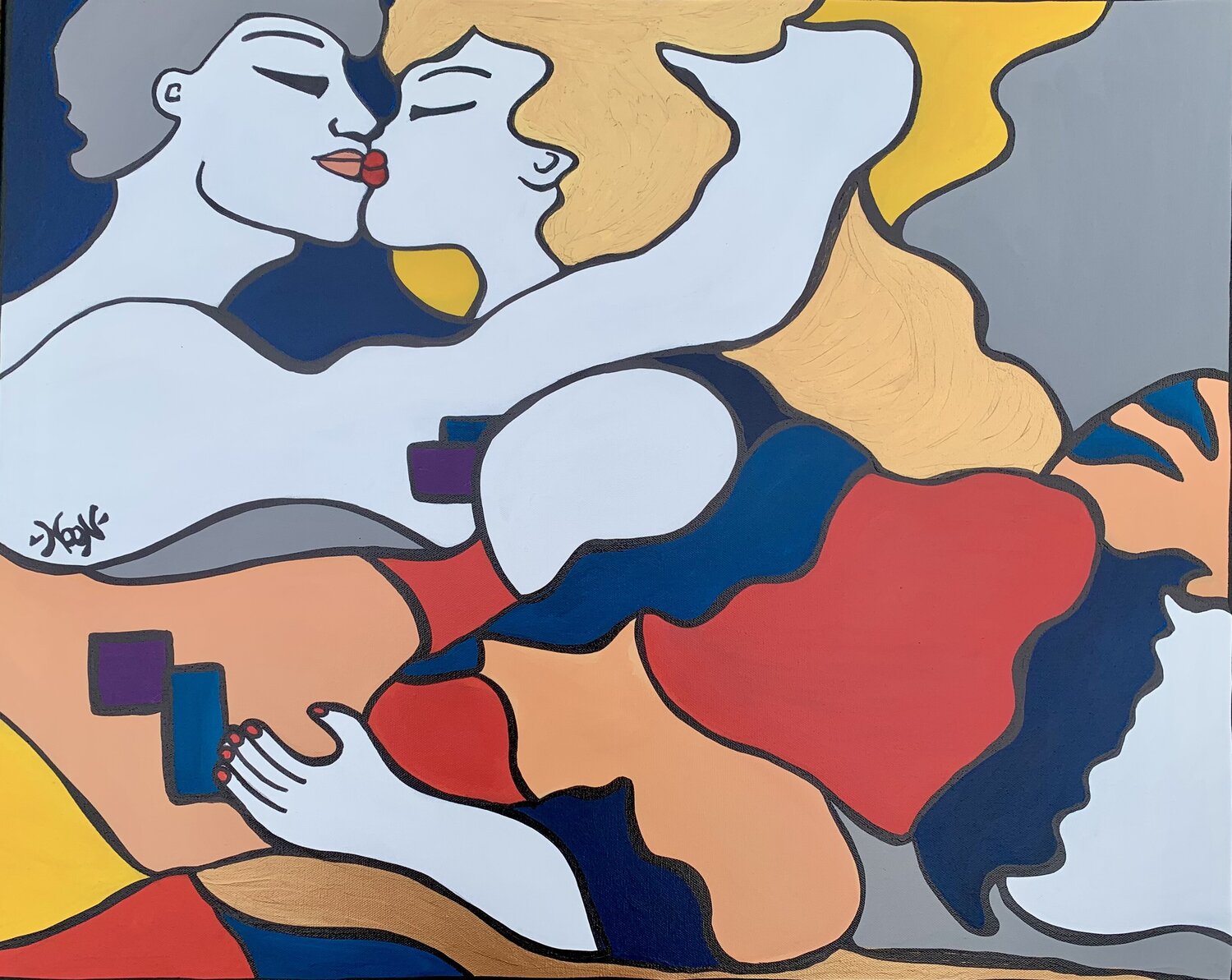 Bisou Anouck Jourdaa Original painting for sale