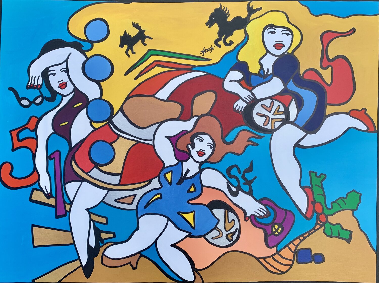 Hold Your Horses Anouck Jourdaa Original painting for sale