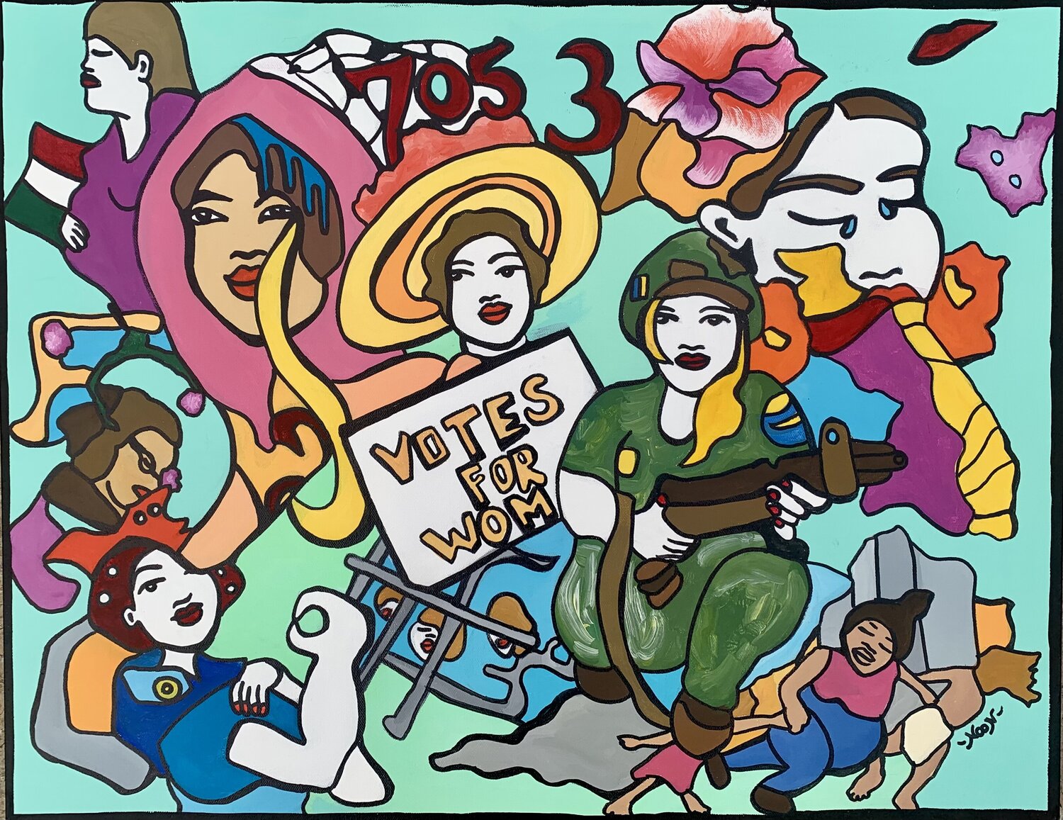 Women Warriors Anouck Jourdaa Original painting for sale