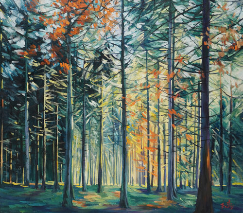 Autumn Whispering by Li Tellenbach-Guo, Painting for Sale on Select