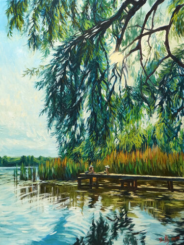 Summer By The Lake by Li Tellenbach-Guo, Painting for Sale on Select