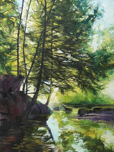 Riverside by Li Tellenbach-Guo, Painting for Sale on Select