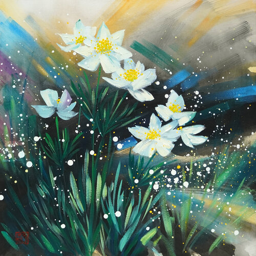 Choose To Bloom 2 by Li Tellenbach-Guo, Painting for Sale on Select