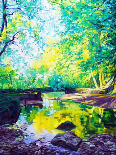 Follow You Down To The River by Li Tellenbach-Guo, Painting for Sale on Select