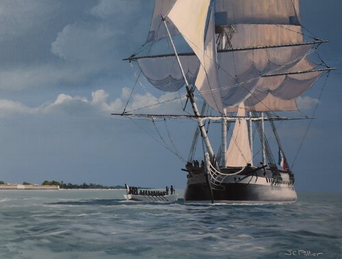 Frégate La Saale by Jean-Claude Pallier, Painting for Sale on Select