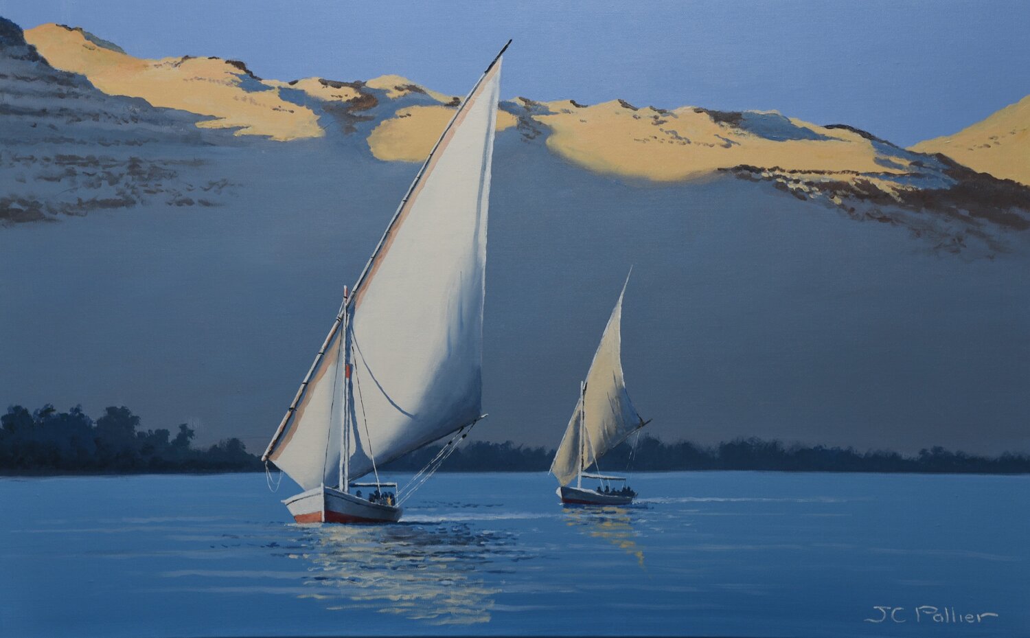 Un soir à Eléphantine Jean-Claude Pallier Original painting for sale