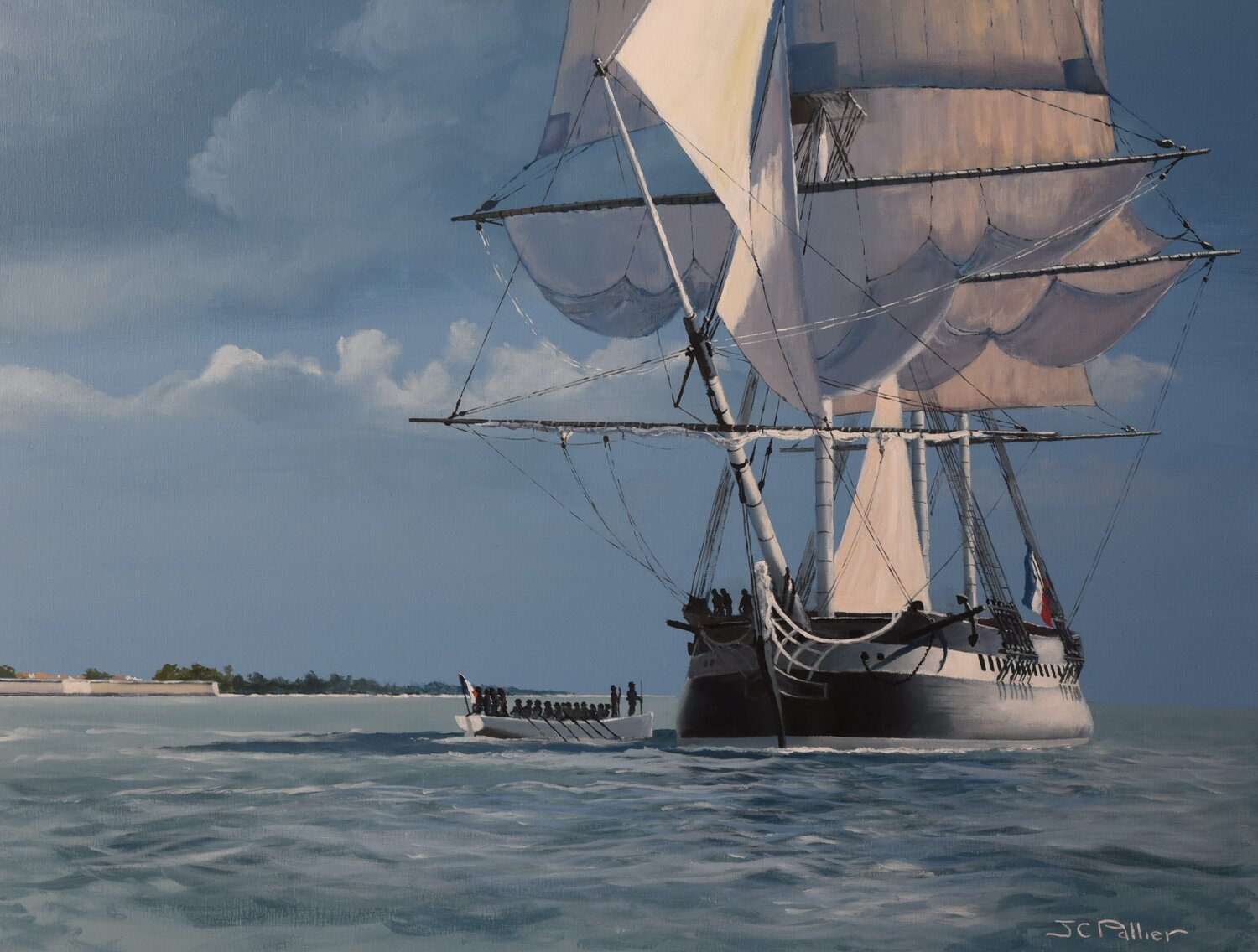 Frégate La Saale Jean-Claude Pallier Original painting for sale
