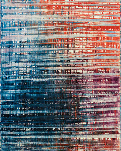 ZEN 2112 (blue-red) by Anando Arnold, Painting for Sale on Select