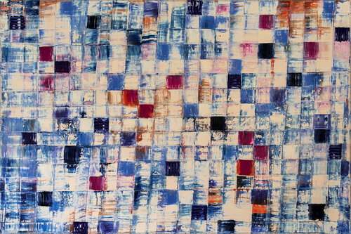ZEN 2204 (blue and magenta tiles) by Anando Arnold, Painting for Sale on Select