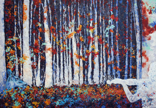 La forêt enchantée by Michèle Loussouarn, Painting for Sale on Select