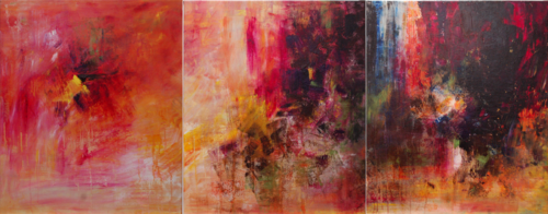 Abstrait 2008 H luminosité blanche jaune noire by Michèle Loussouarn, Painting for Sale on Select