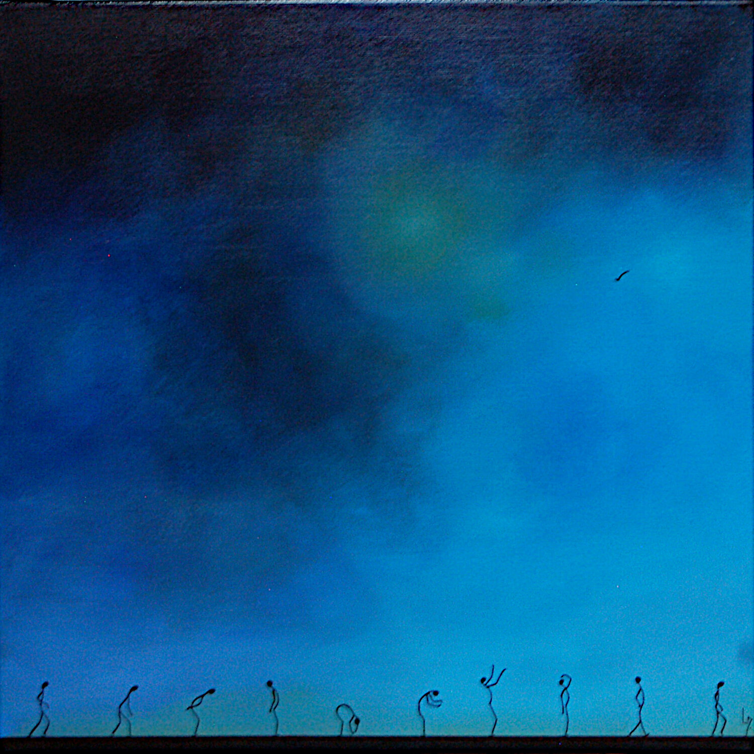 L'envol de l'oiseau Michèle Loussouarn Original painting for sale