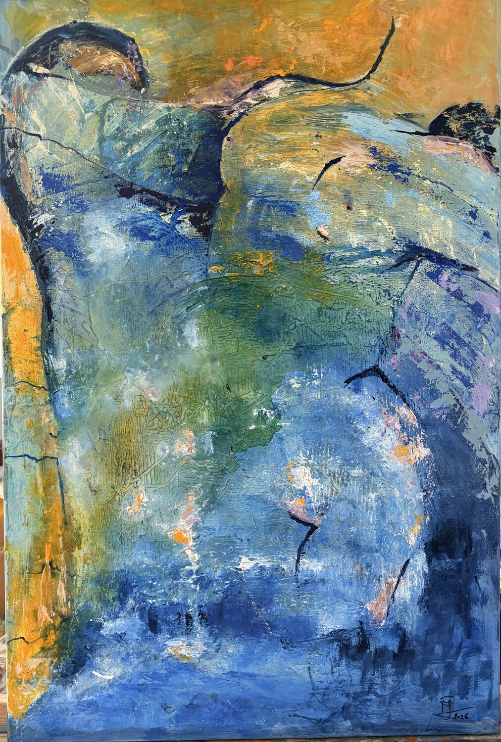 BETWEEN WATER AND AIR Judit Pongó Original painting for sale