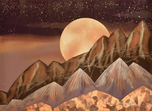 Magical glow of the Full Moon by Keiichi Nishimura, Painting for Sale on Select
