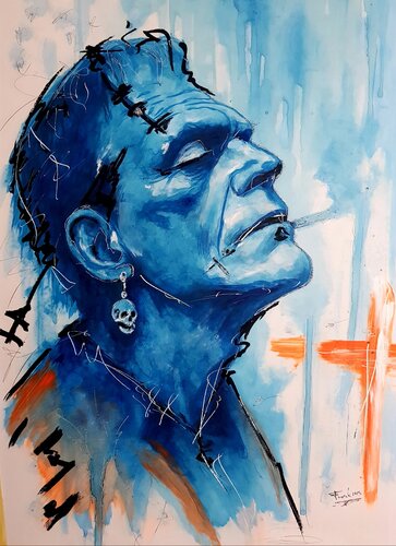 L’âme derrière les cicatrices by Franck Sastre, Painting for Sale on Select