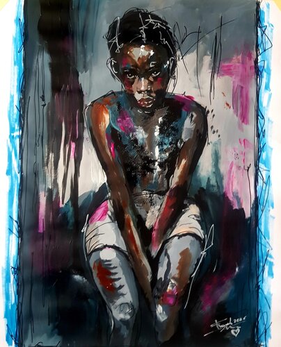 L’Africa si rialza by Franck Sastre, Painting for Sale on Select