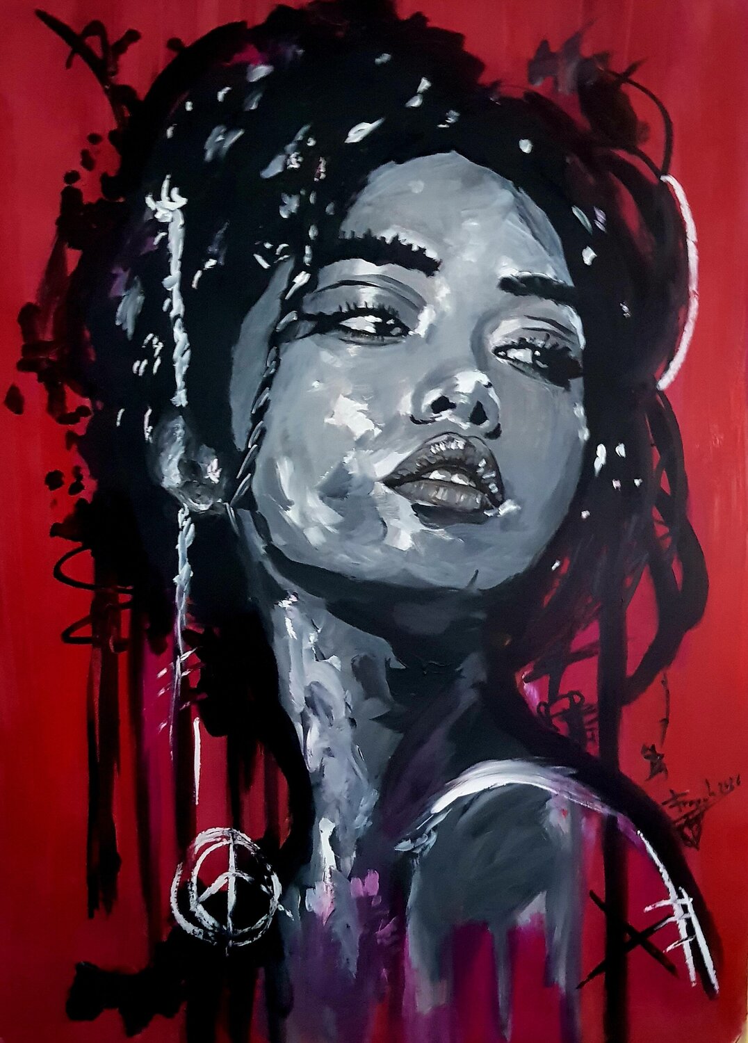 REBELLE Franck Sastre Original painting for sale