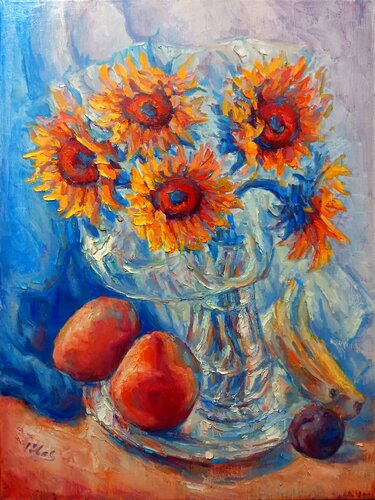Sunflowers with Fruits by Alex Klas, Painting for Sale on Select
