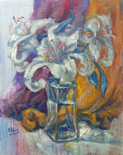 Lilies by Alex Klas, Painting for Sale on Select