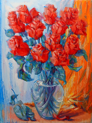 A Dozen Roses ll by Alex Klas, Painting for Sale on Select