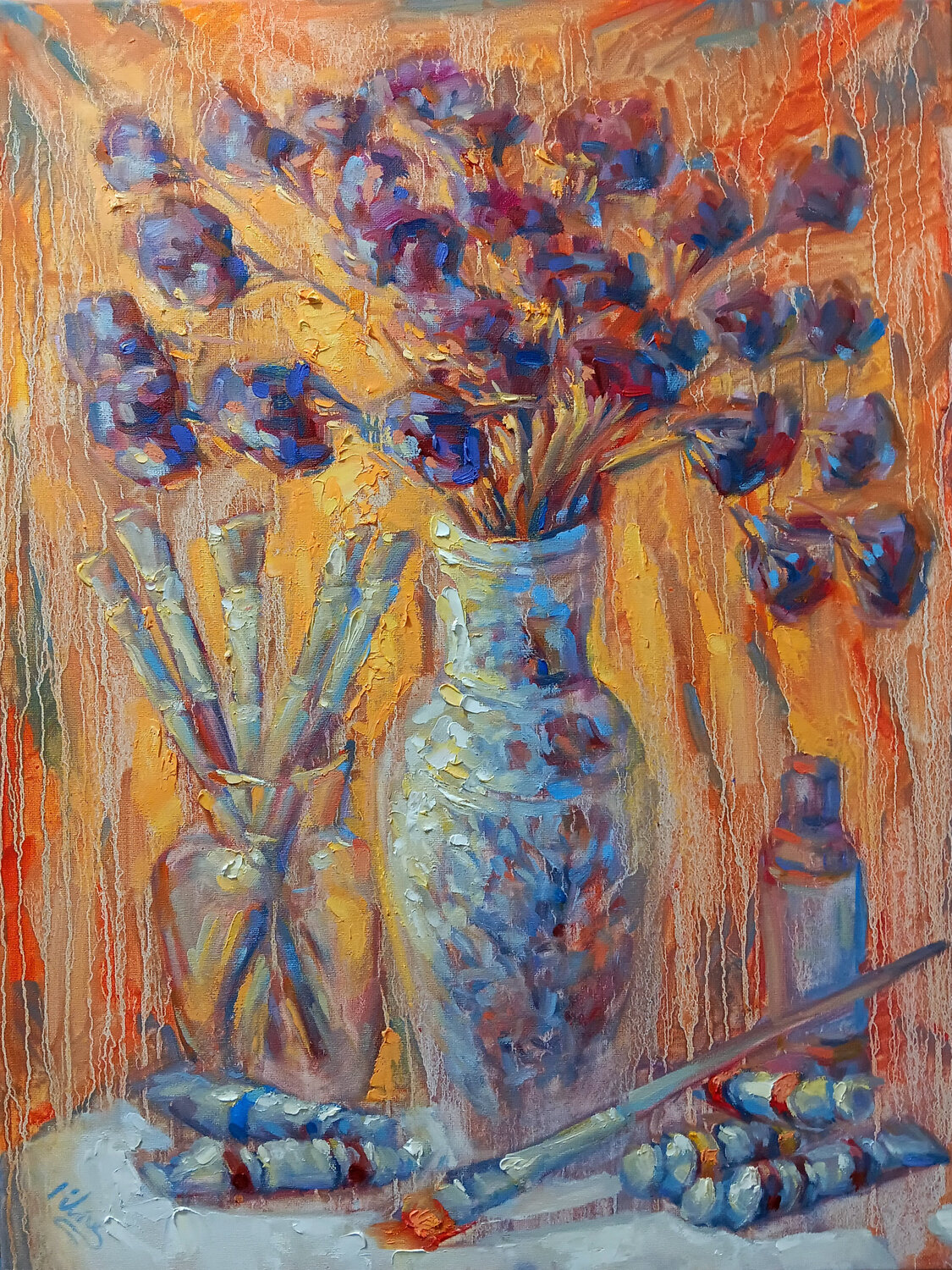 Purple Shades with Paints Alex Klas Original painting for sale