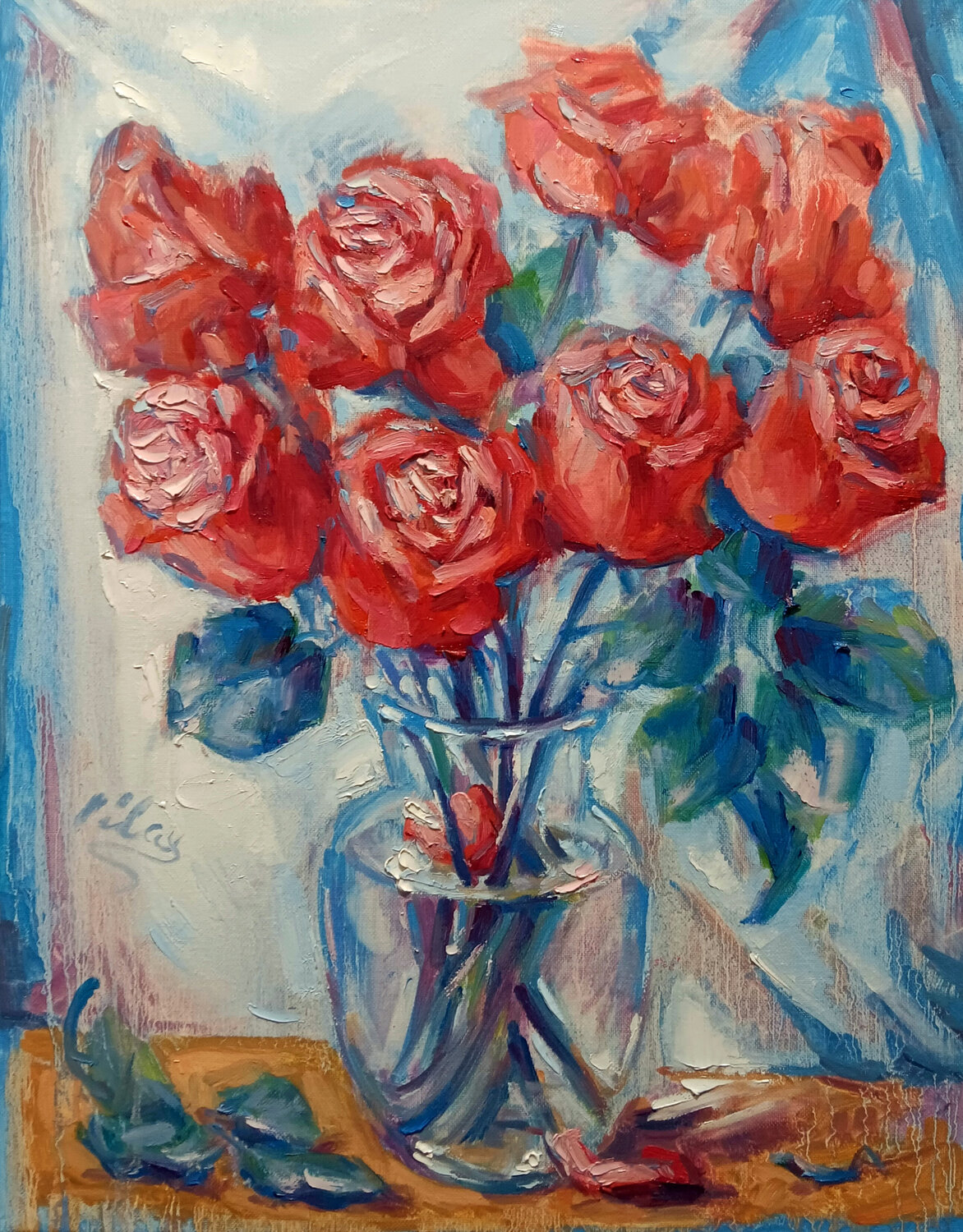 Red Roses Alex Klas Original painting for sale