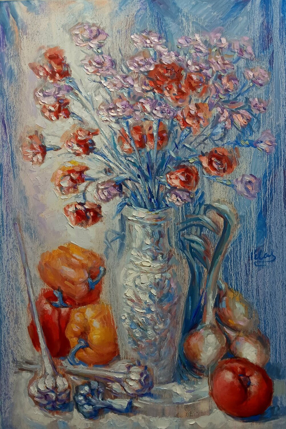 Flowers with Vegetables Alex Klas Original painting for sale