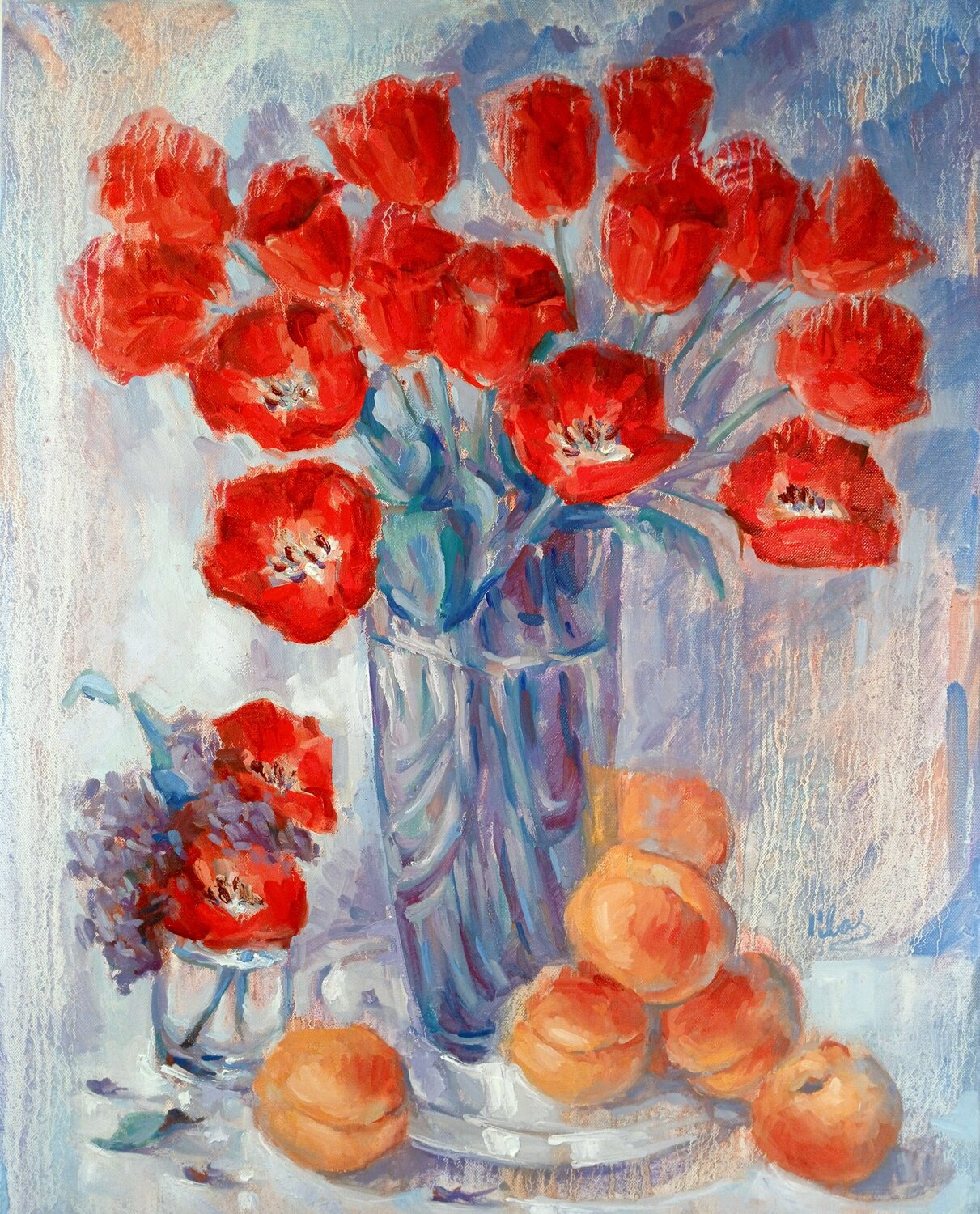 Red Tulips Alex Klas Original painting for sale