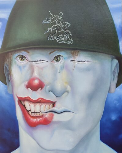 Face FS - Final Trilogy part 1 War n1 Clowned by christophe avella bagur, Painting for Sale on Select