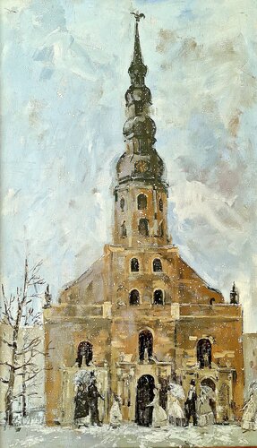 Am Sonntagsmorgen by Karina Ludborzha, Painting for Sale on Select