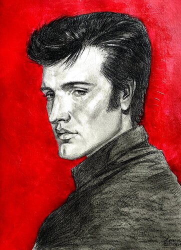 Elvis Presley by Karina Ludborzha, Painting for Sale on Select