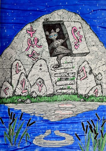 Das Omen by Karina Ludborzha, Drawing for Sale on Select