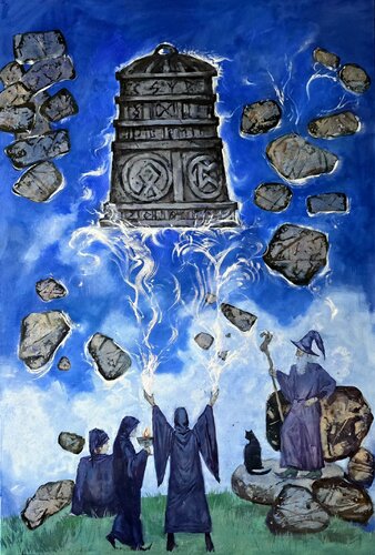 Das Ritual by Karina Ludborzha, Painting for Sale on Select
