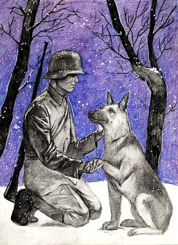 Treuer Freund by Karina Ludborzha, Drawing for Sale on Select