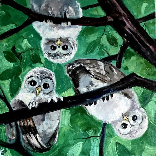 They are looking at you by Karina Ludborzha, Painting for Sale on Select