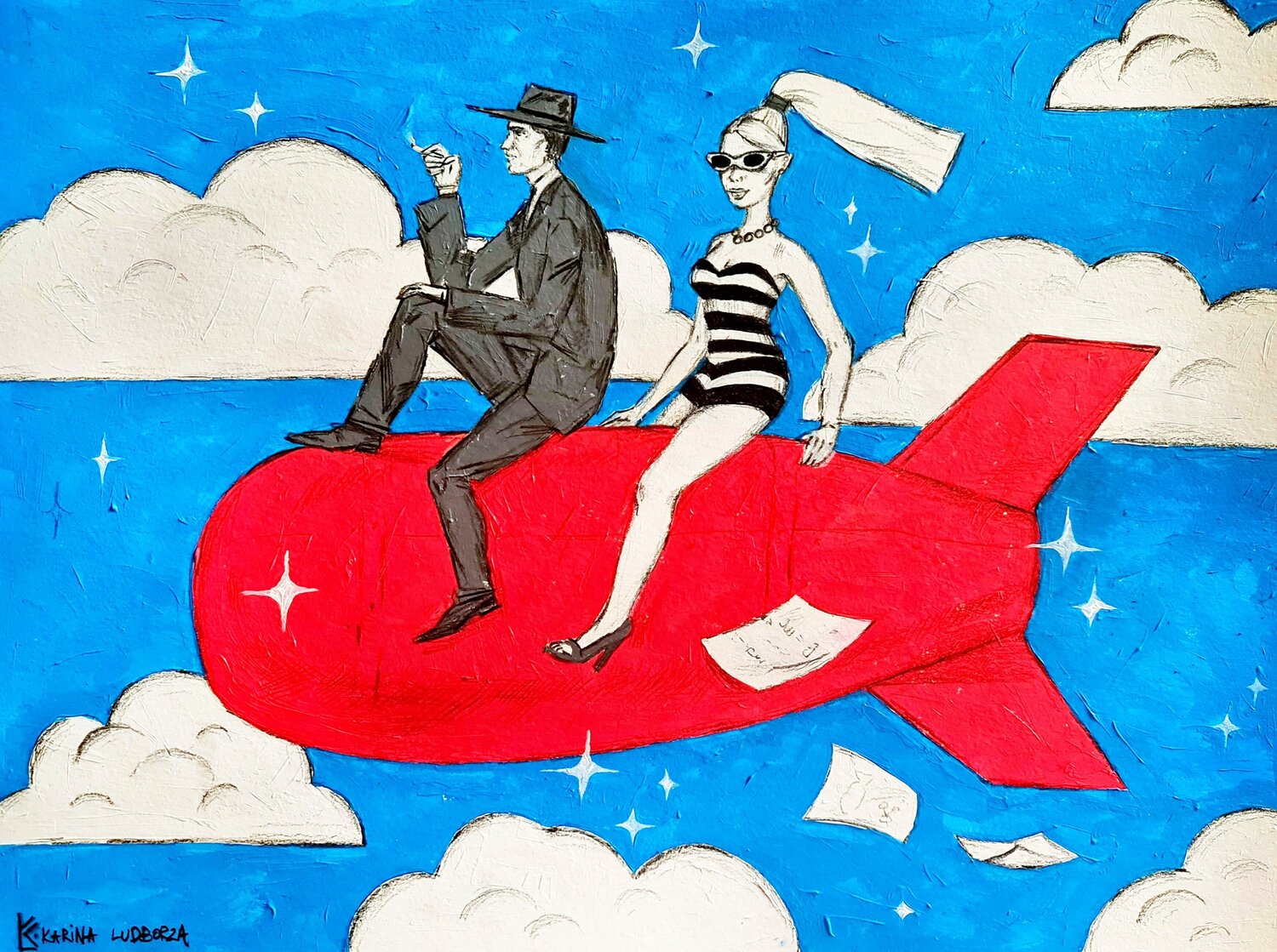 #barbie+#oppenheimer=#barbieheimer Karina Ludborzha Original painting for sale