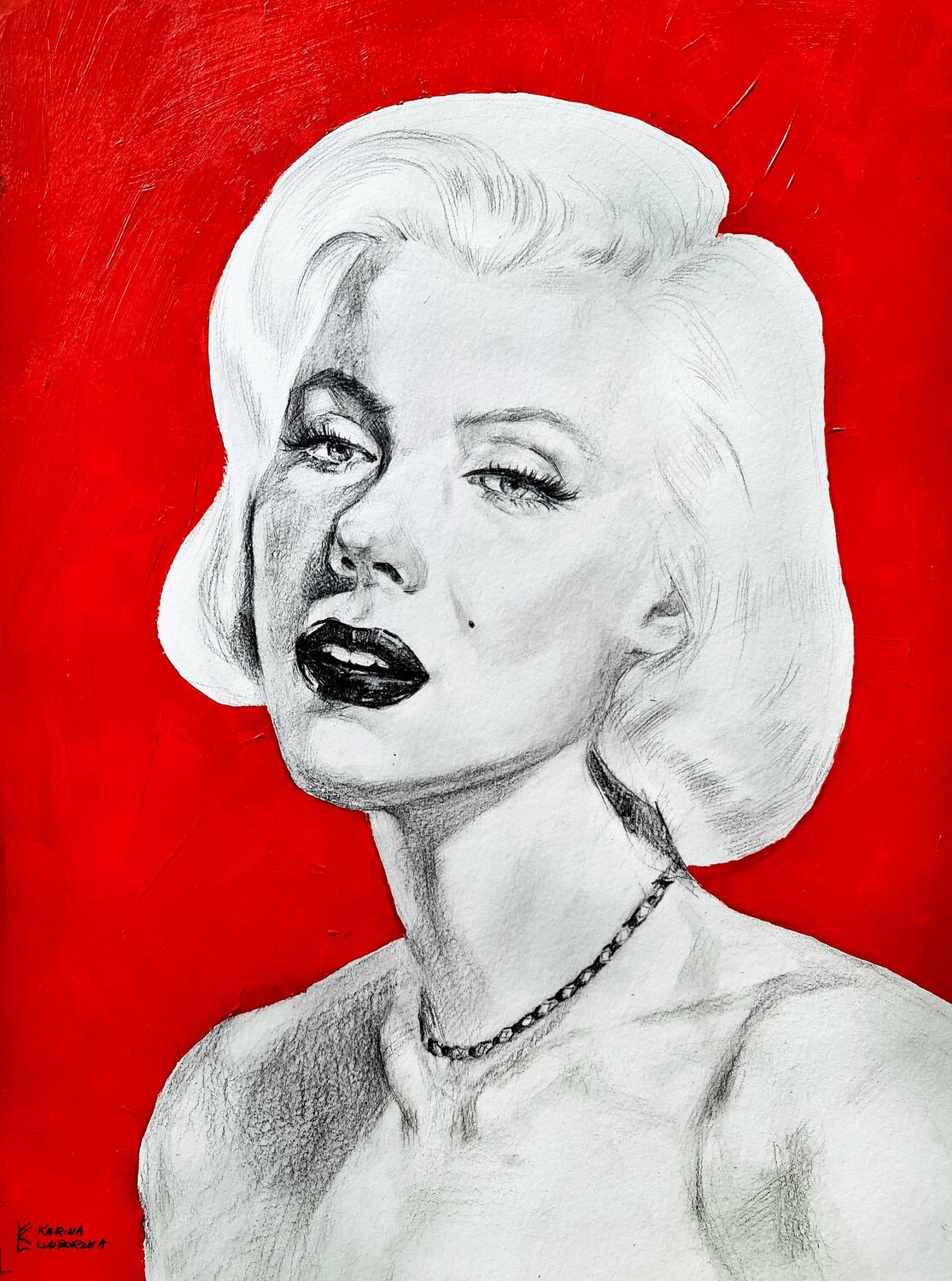 Marylin Monroe Karina Ludborzha Original painting for sale