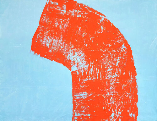 Red Blue Impact by Jürgen Angeler, Painting for Sale on Select