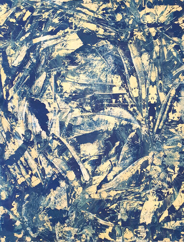 Blue Golden Melting by Jürgen Angeler, Painting for Sale on Select