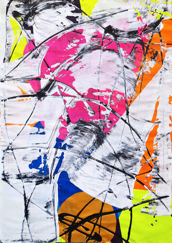 Pink Bird Head by Jürgen Angeler, Painting for Sale on Select