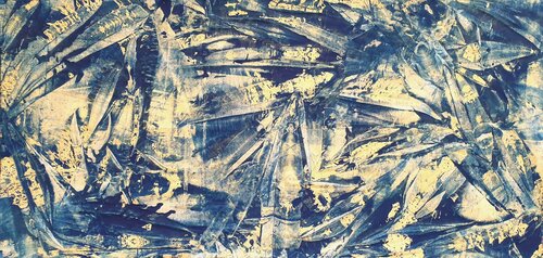 Blue Golden Fossils by Jürgen Angeler, Painting for Sale on Select