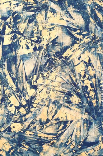 Blue Golden Diamond by Jürgen Angeler, Painting for Sale on Select