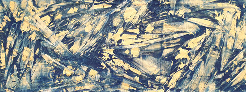 Blue Golden Squares by Jürgen Angeler, Painting for Sale on Select