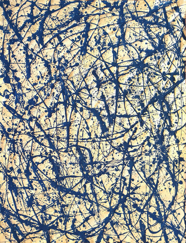 Blue Golden Informalism von Jürgen Angeler, Malerei kaufen auf Select