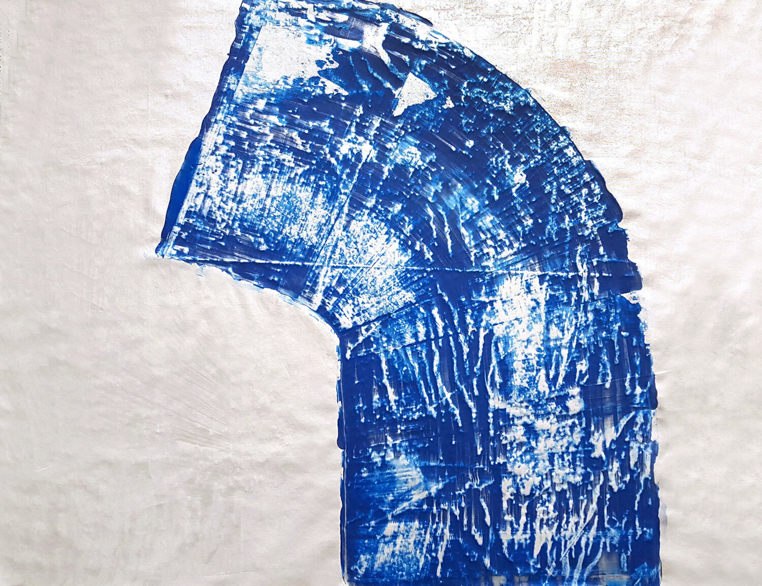 Blue Silver Style Jürgen Angeler Original painting for sale