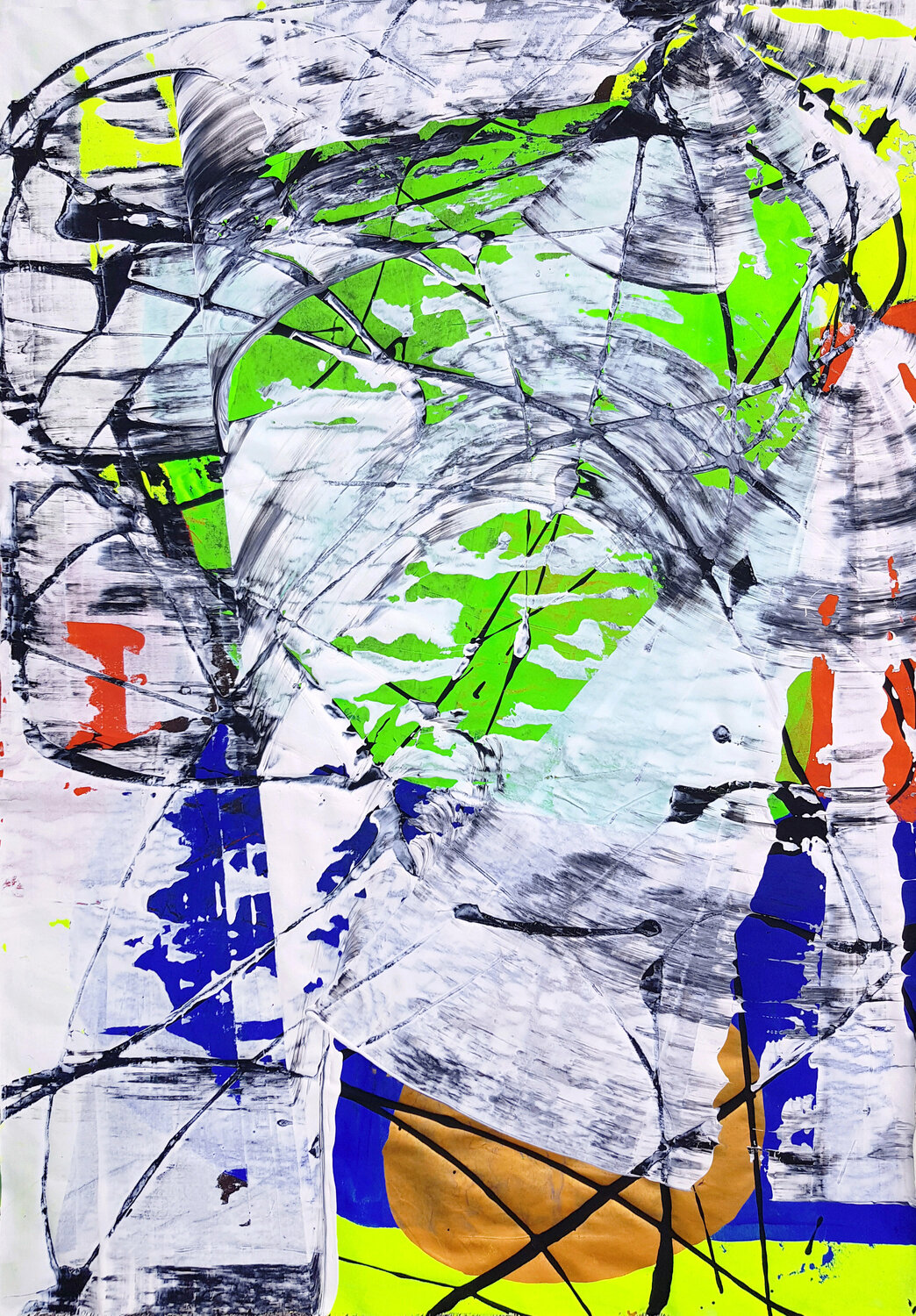 Green Balloon Journey Jürgen Angeler Original painting for sale