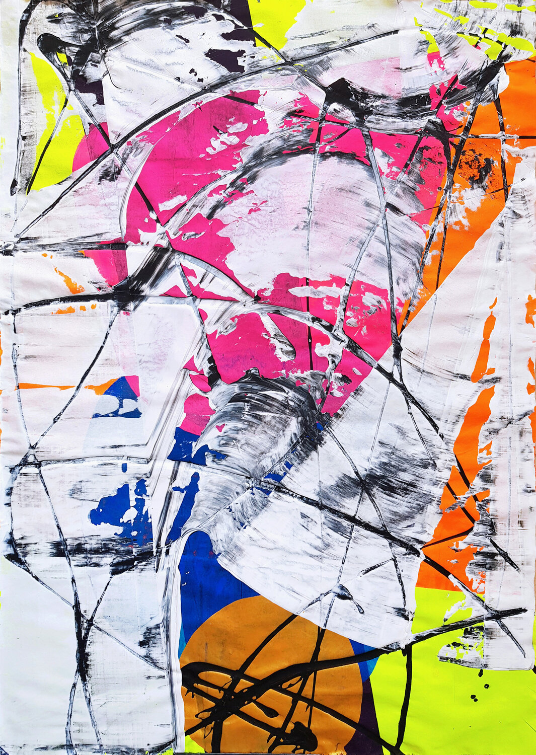 Pink Bird Head Jürgen Angeler Original painting for sale